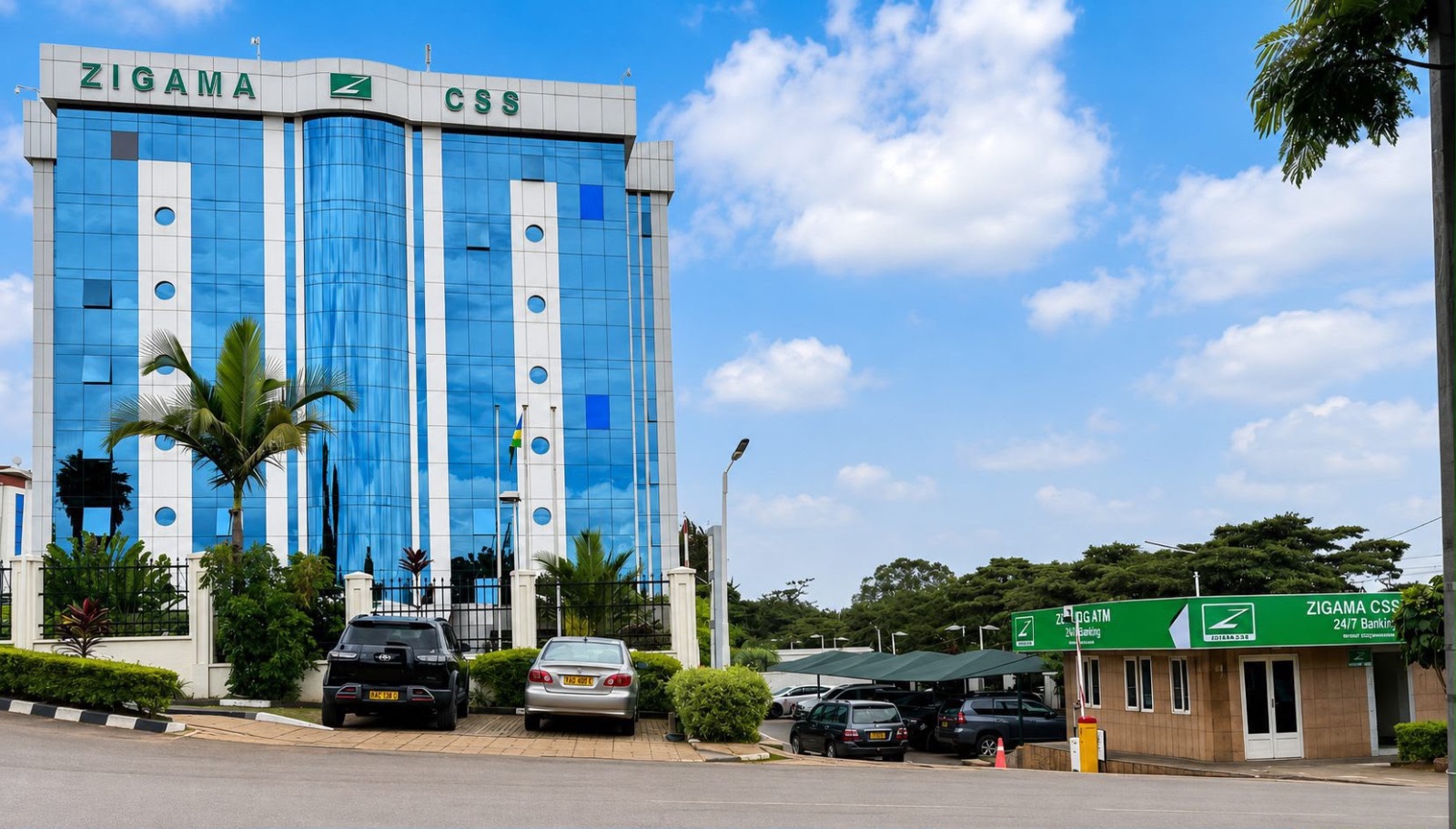 Zigama CSS headquarters in Kigali. The cooperative bank serving Rwanda’s defence and police personnel and their families has been placed under US sanctions for facilitating payments linked to military support for M23 and gold movements from eastern Congo.